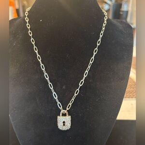 Elegant Gold Lock Pendant Necklace